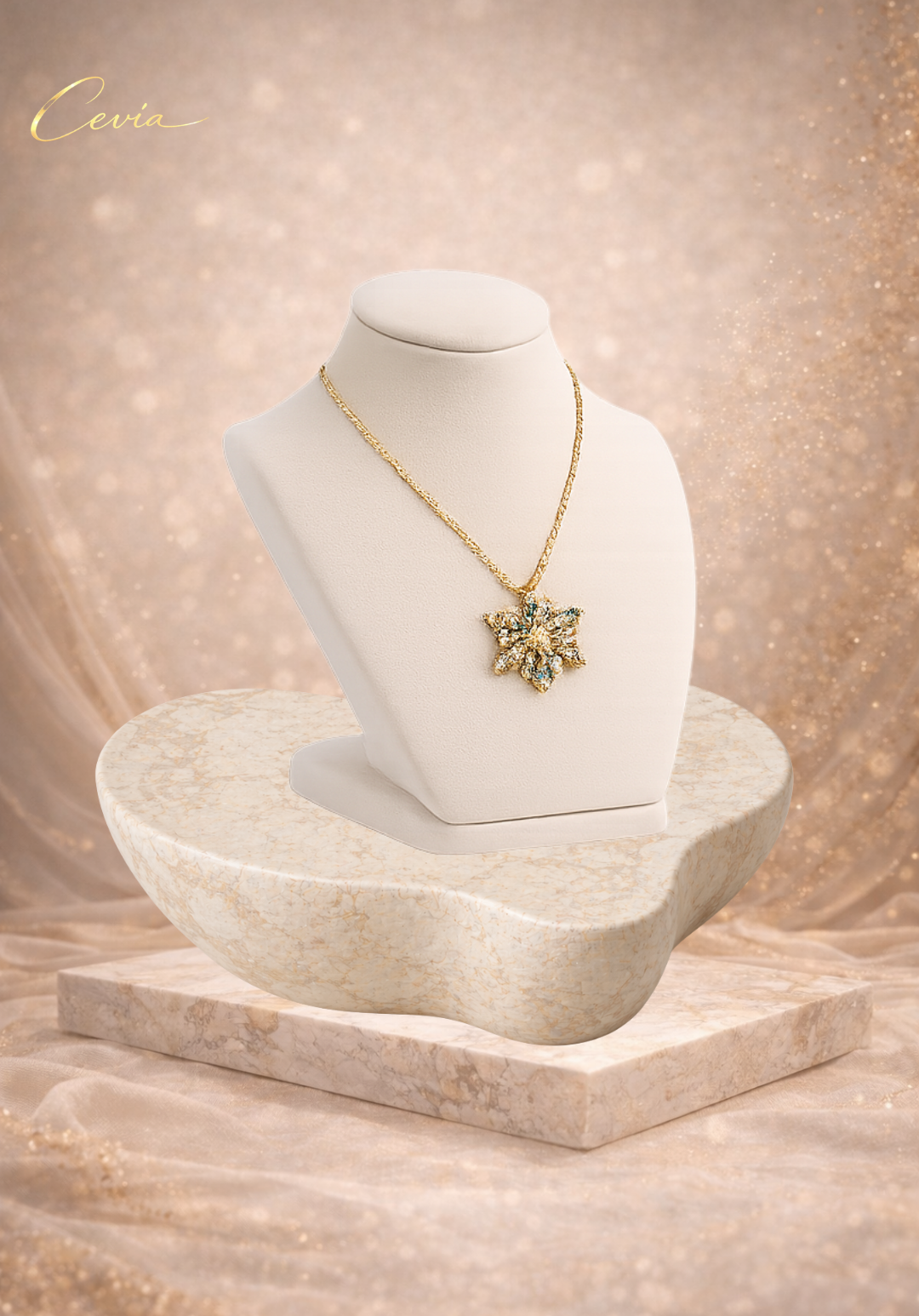 The Lumière Frosted Snowflake Pendant Necklace