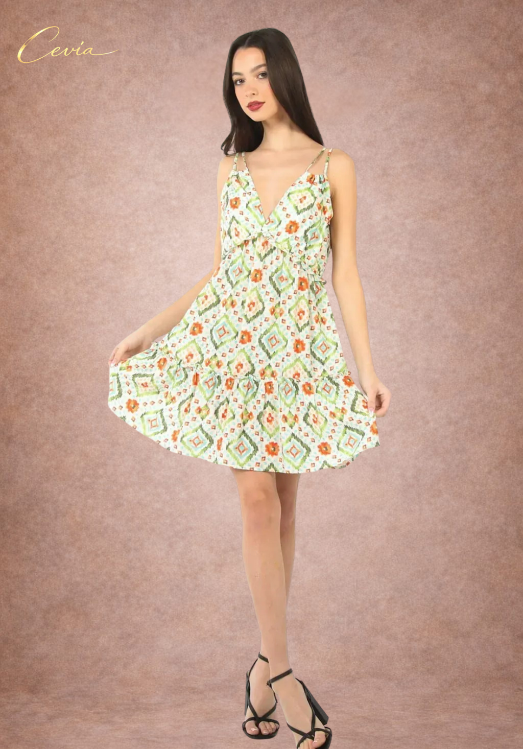 Ruffled Smocked Mini Dress