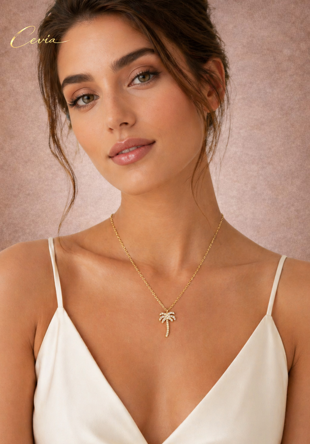 The Riviera Palm Pendant Necklace