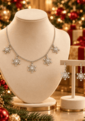 The Winter Constellation Snowflake Charm Necklace & Earrings Set