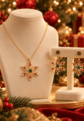 The Festive Fleur Snowflake Necklace & Earrings Set