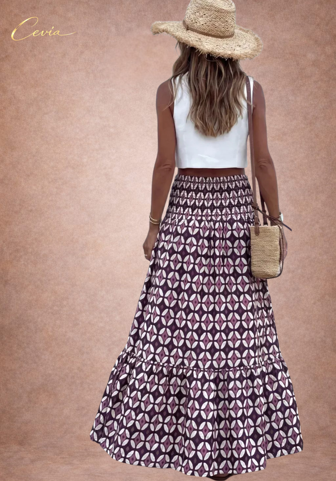 The Midnight Mosaic Tiered Maxi Skirt