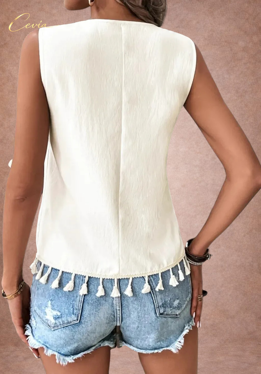 The Bohemian Riviera Tassel Blouse