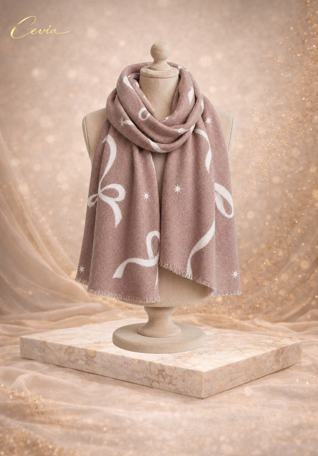 The Noire Ribbon-Whisper Winter Scarf