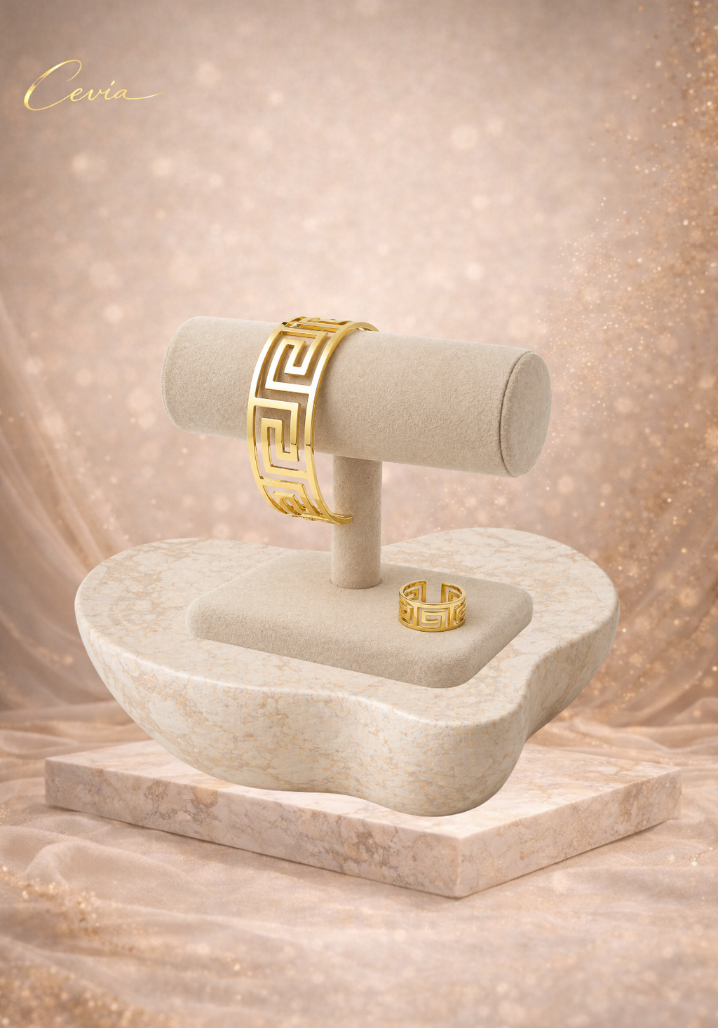 The Aurelia Geometric Cuff & Ring Set
