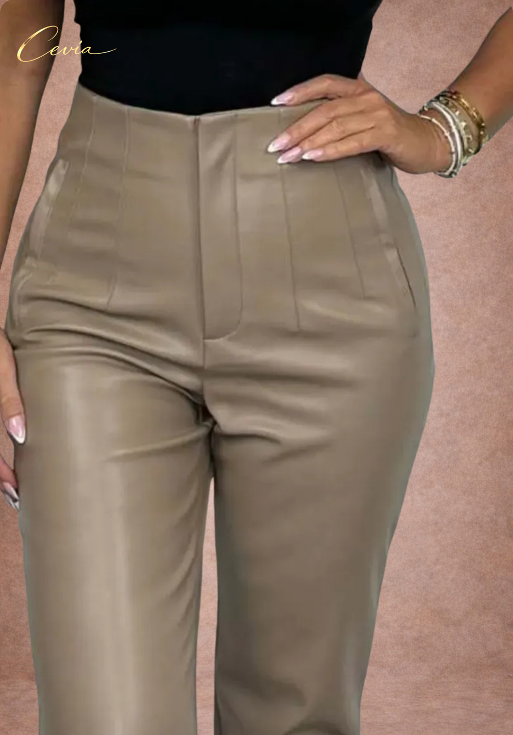 The Marivonne Satin-Matte Tailored Trousers