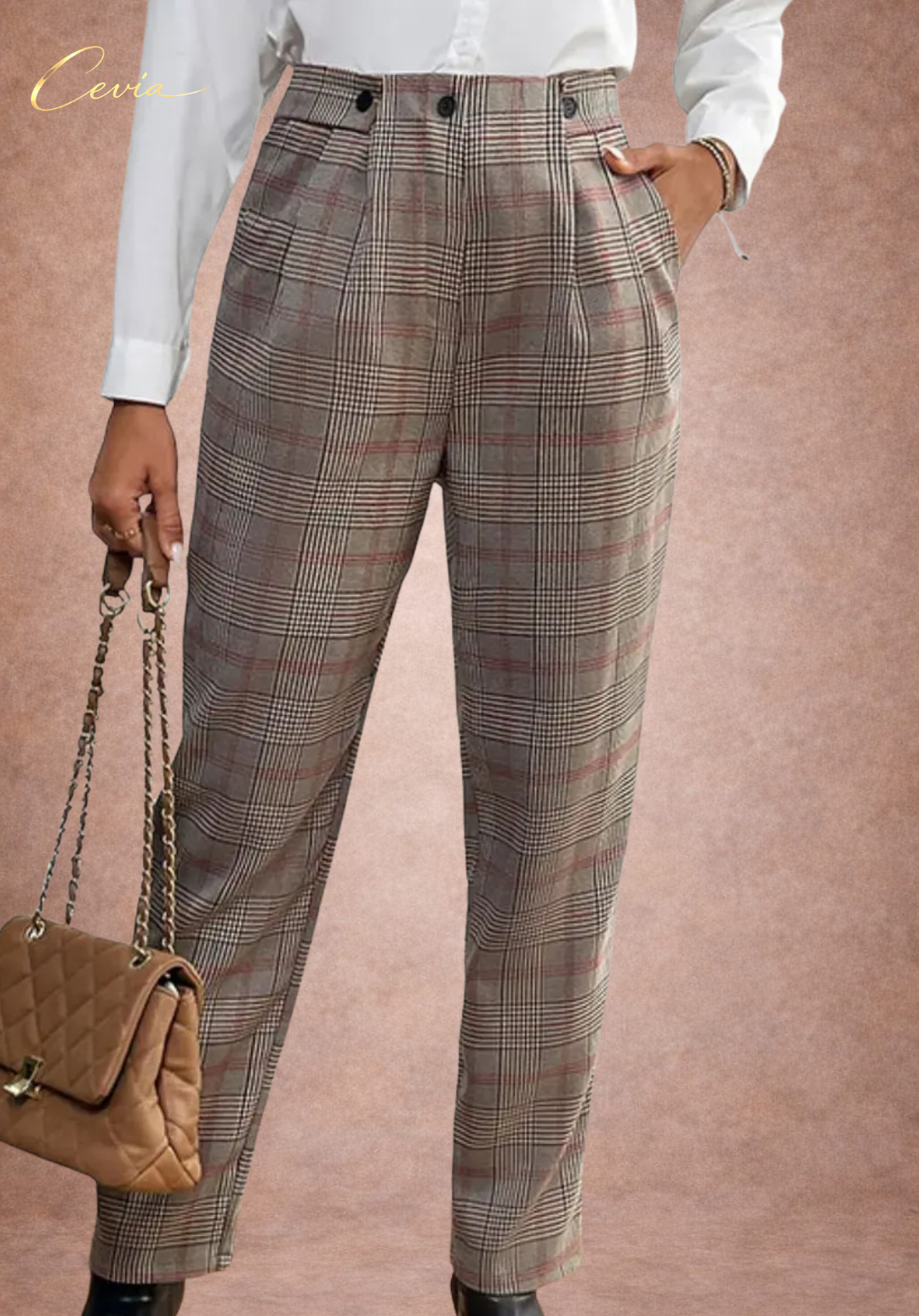The Marivelle Paris Tailored Checkered Trousers – Heritage Plaid Elegance