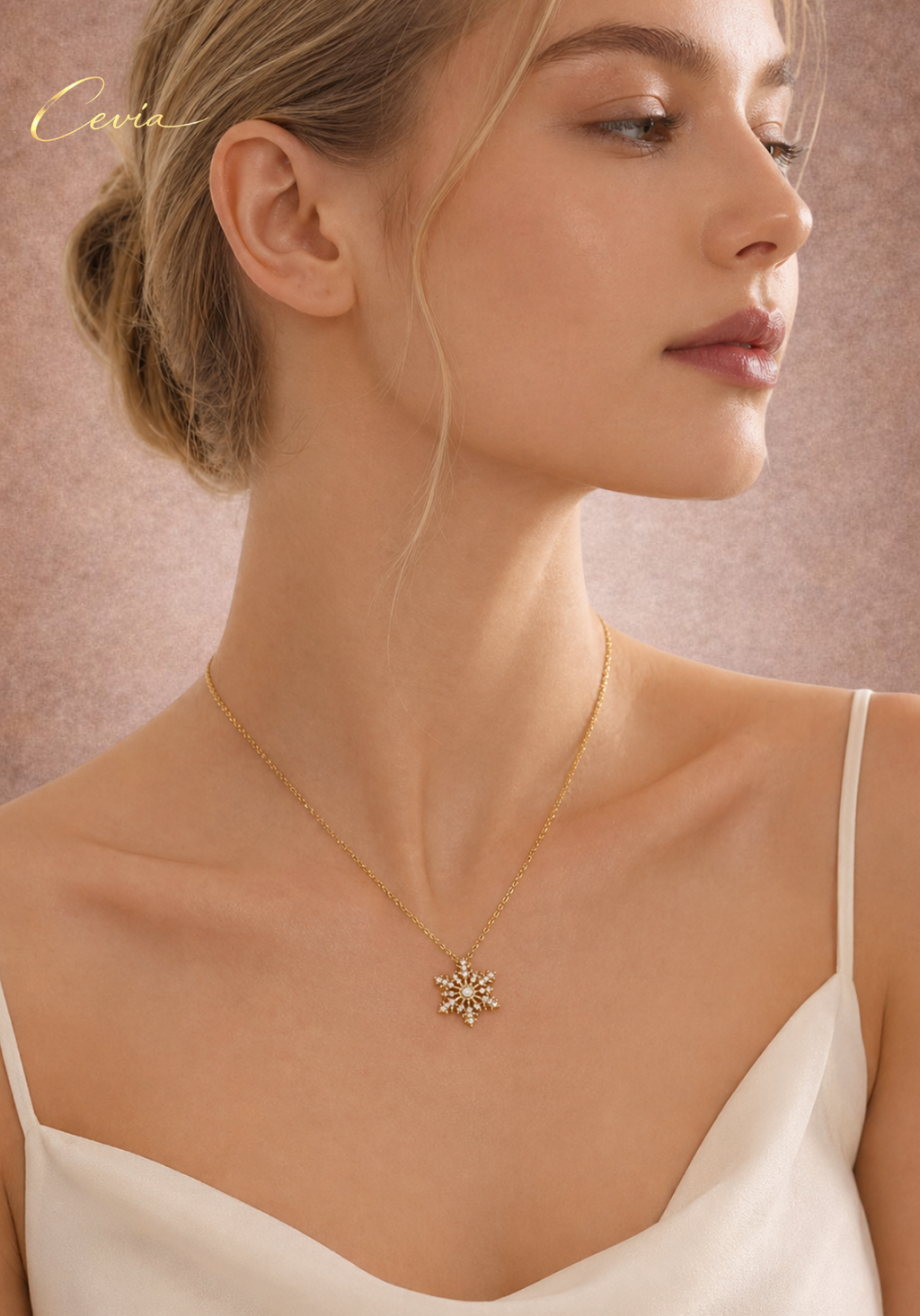 The Lumière Frosted Snowflake Pendant Necklace
