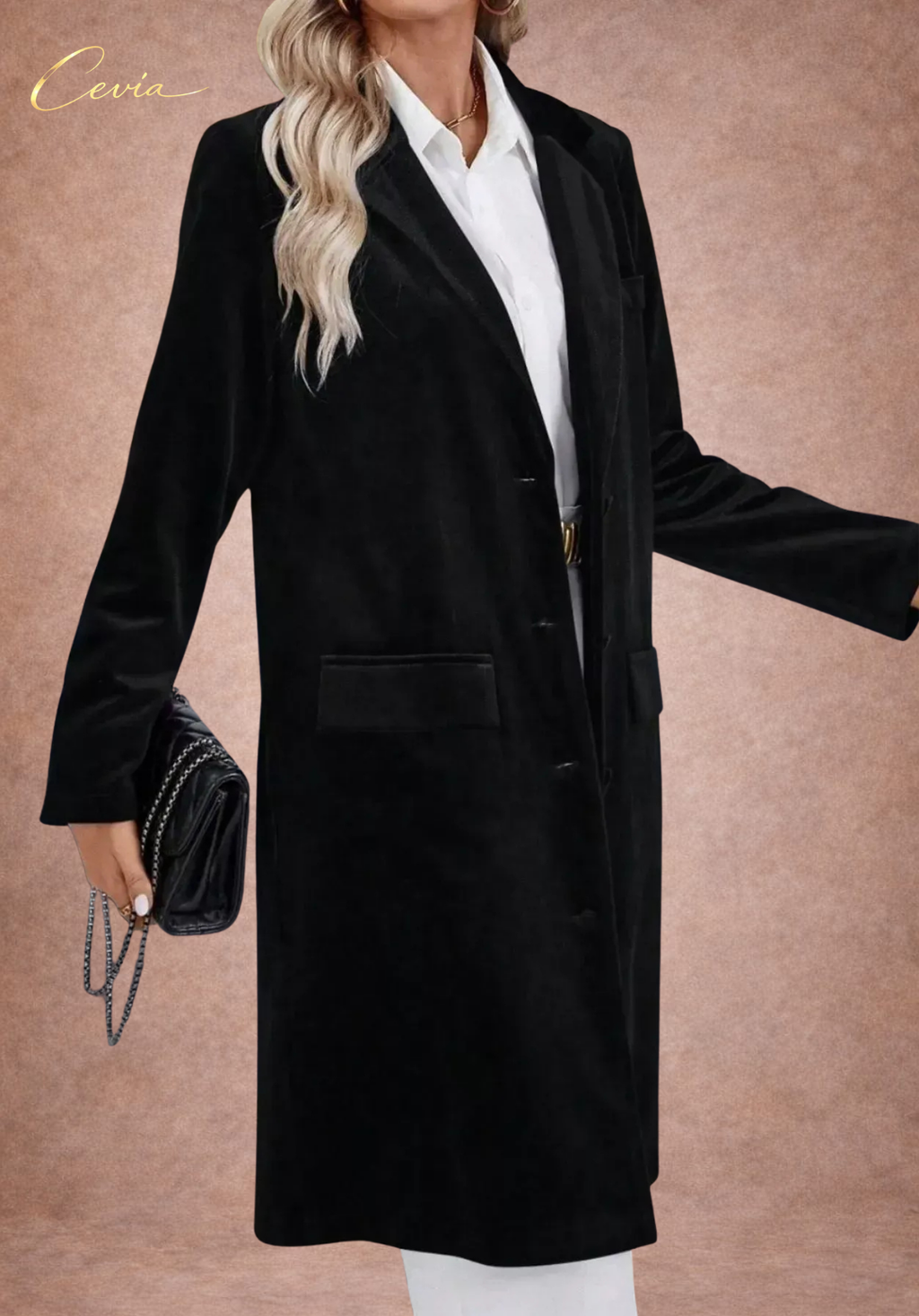 The Velvet Luxe Longline Blazer Coat