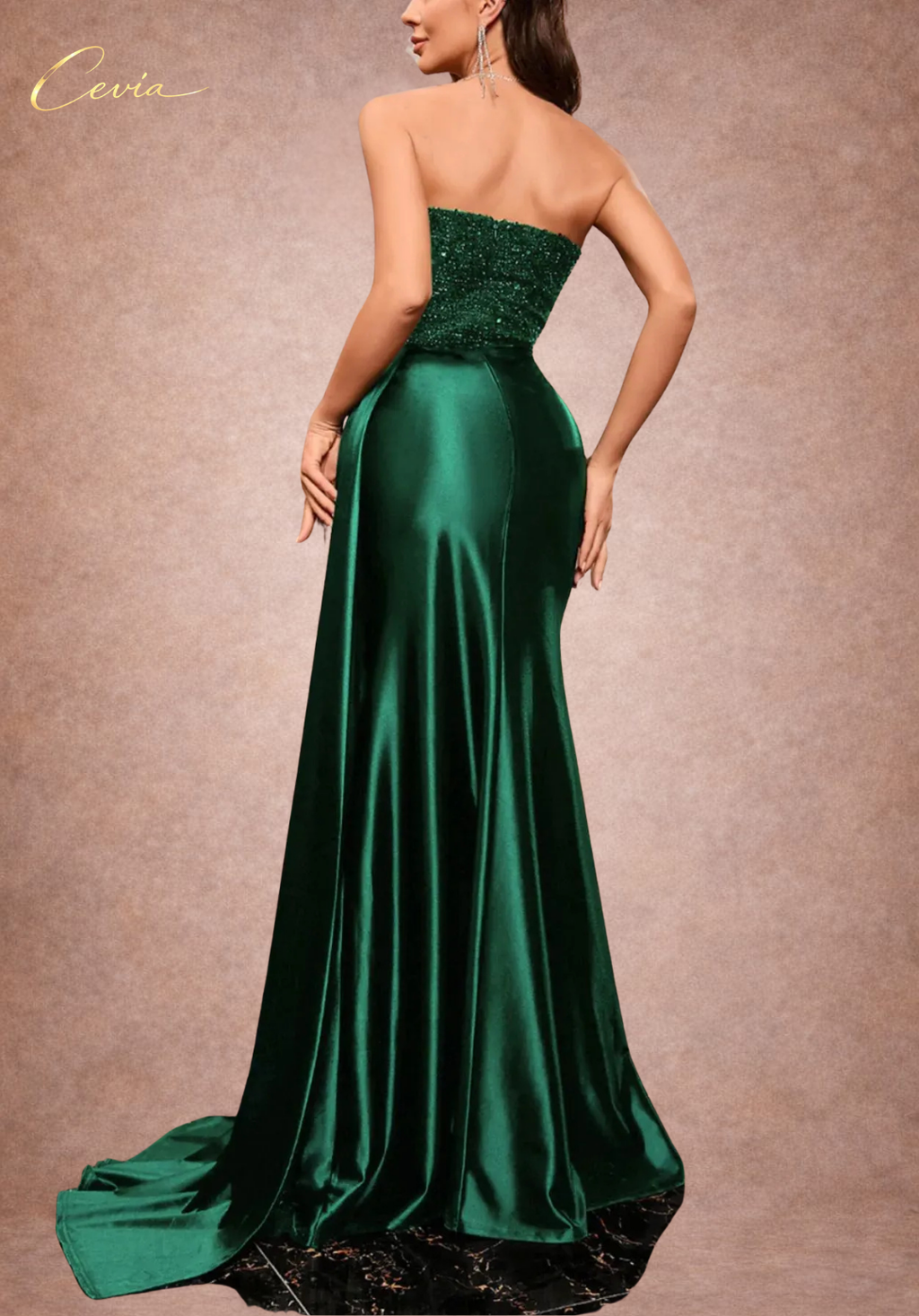 The Lurette Sequined Satin Gown
