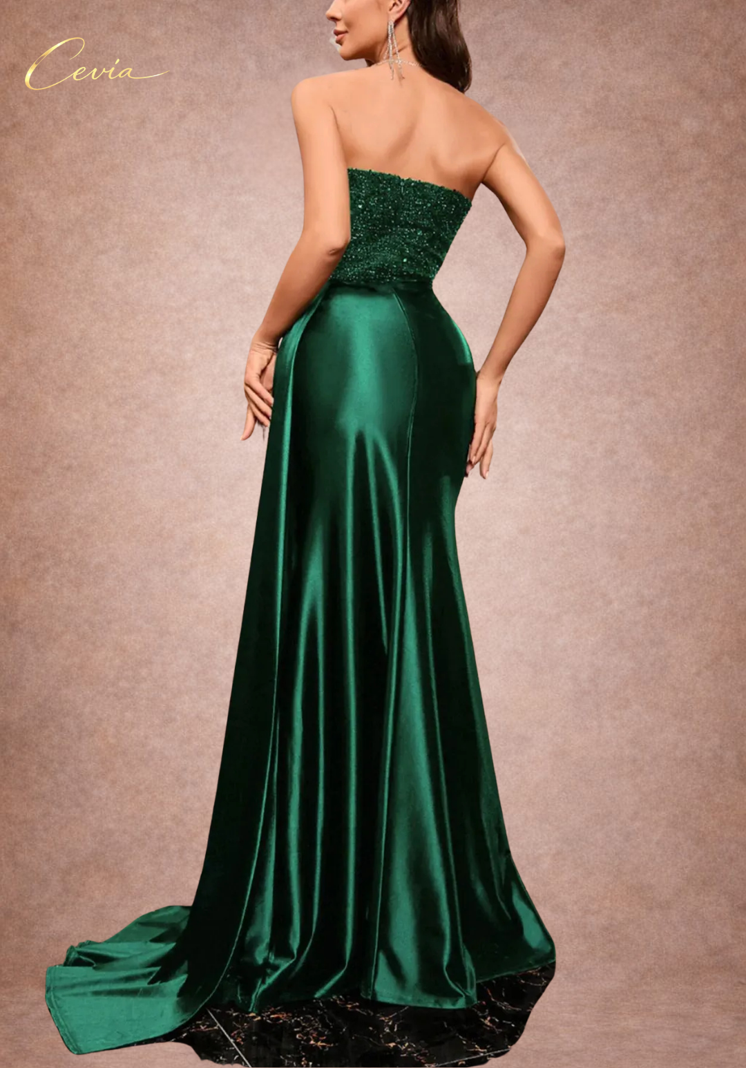 The Lurette Sequined Satin Gown