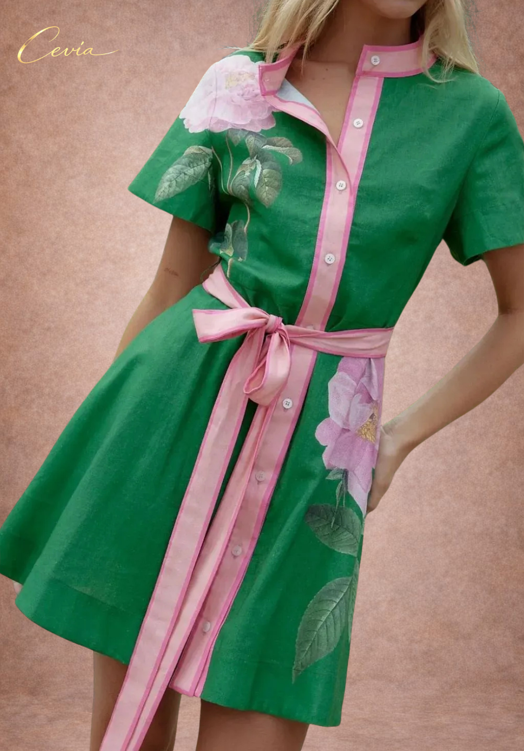 The Valencia Printed Tie Dress