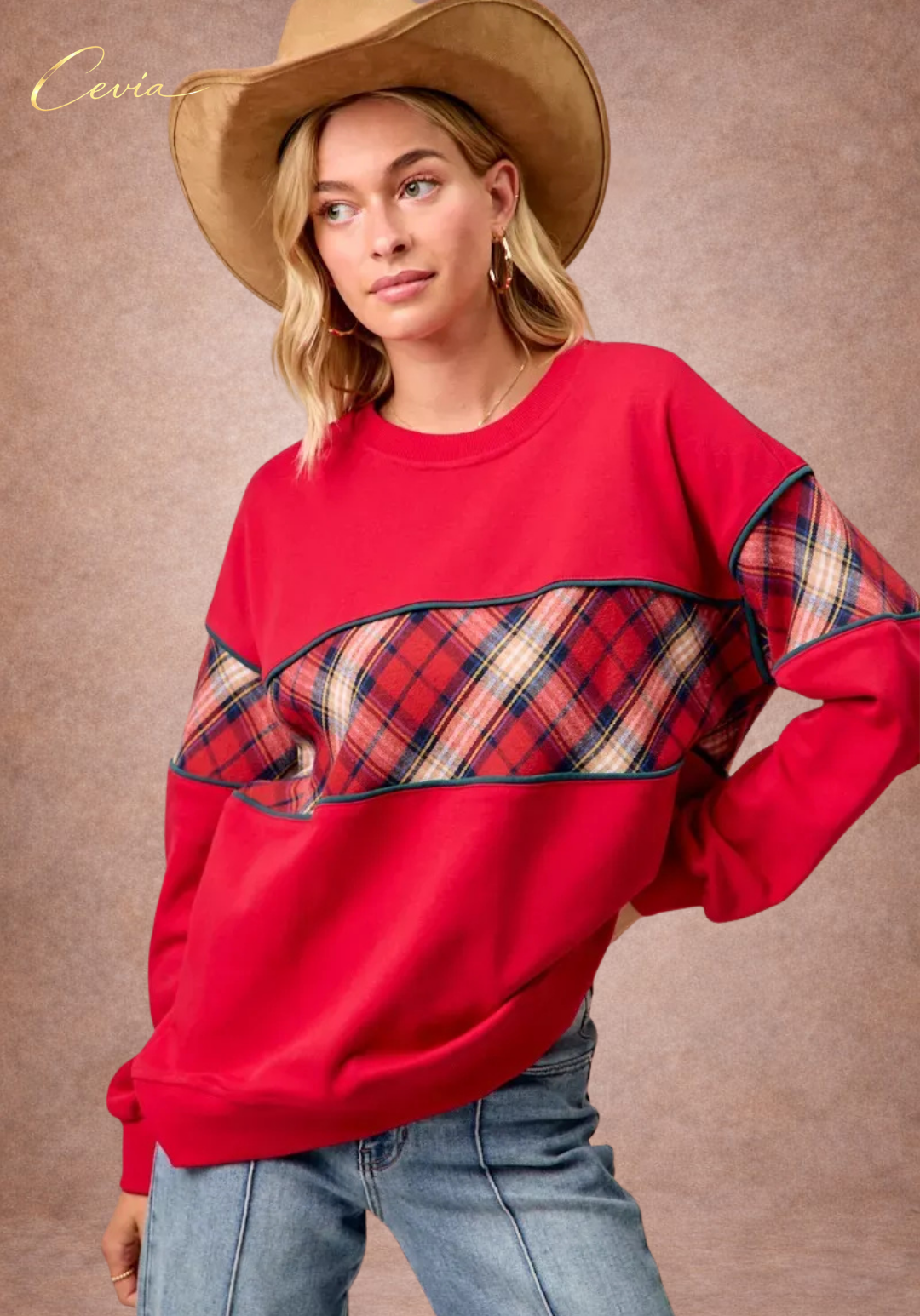 The Marivelle Plaid-Fest Holiday Top