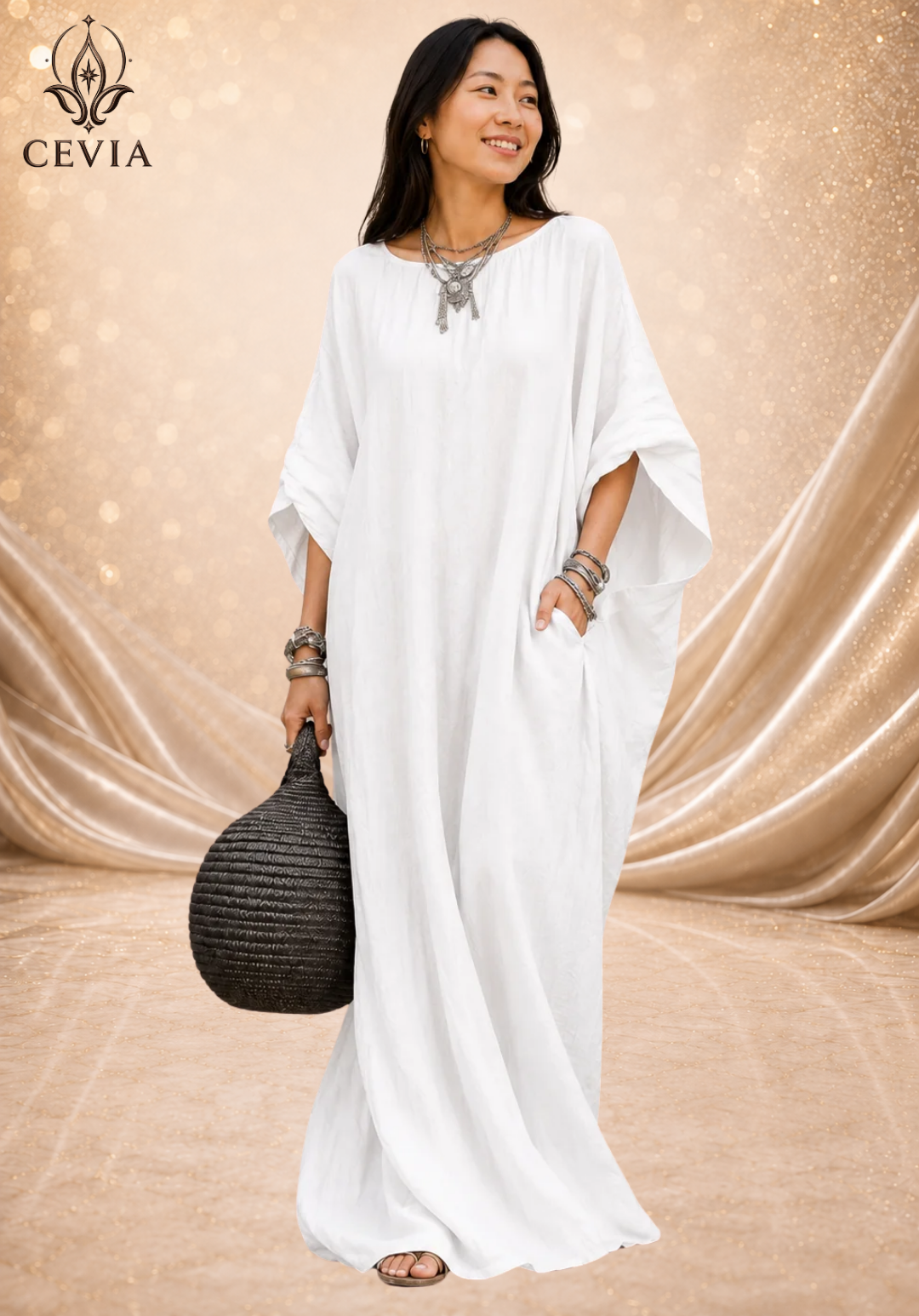 The Asymmetrical Draped Maxi Dress