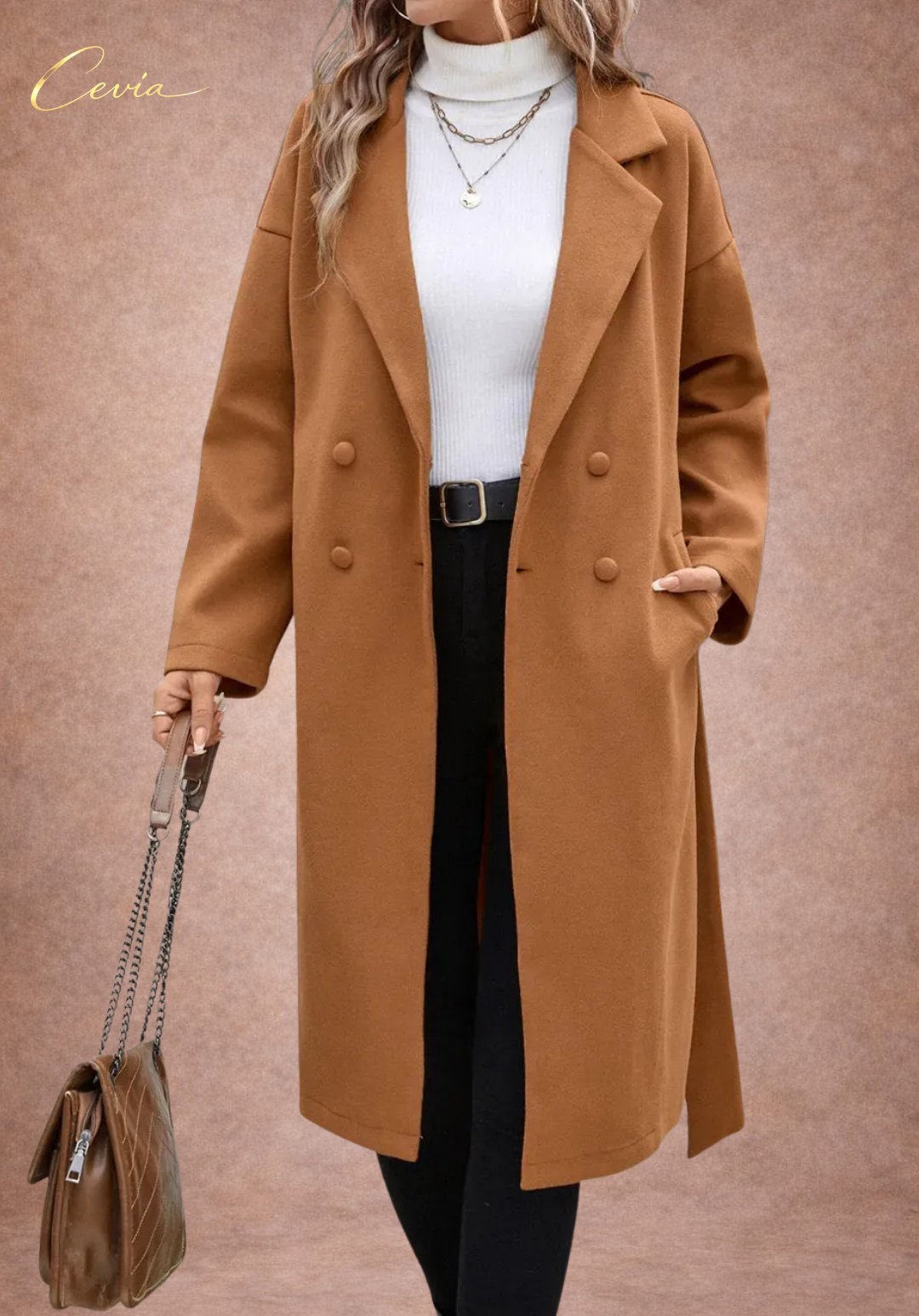 The Ravelle Camel-Belted Autumn Coat