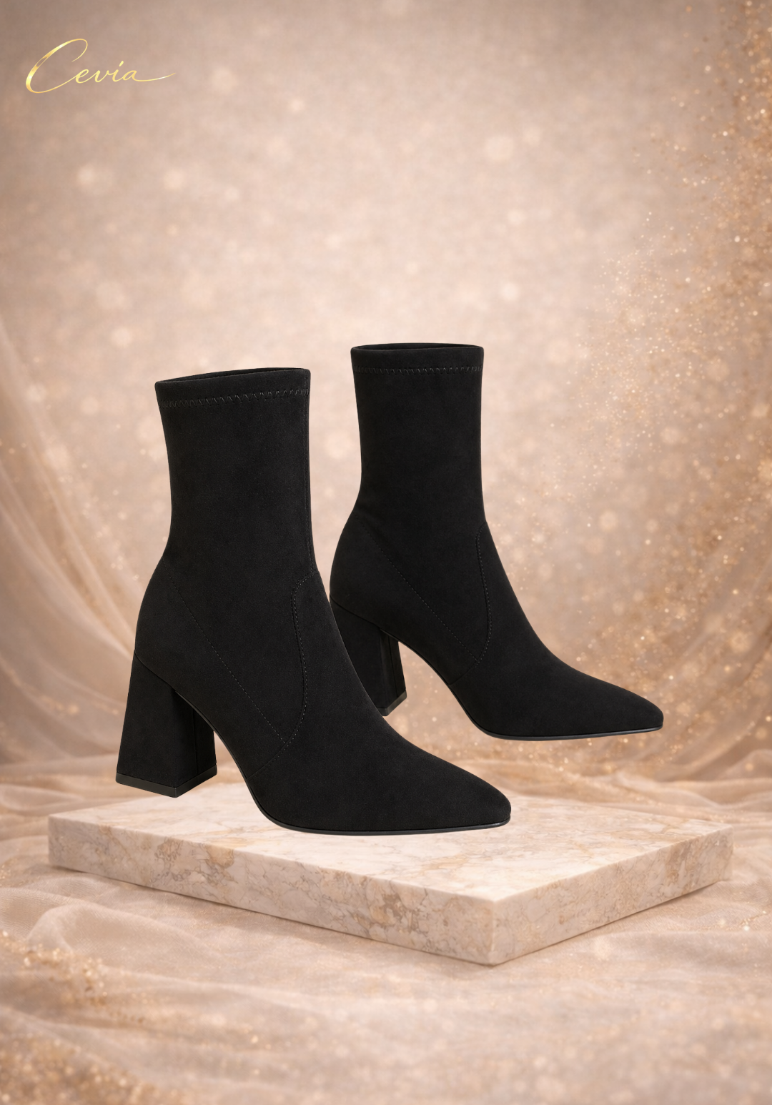 The Maevia Suede-Sculpt Block-Heel Boots