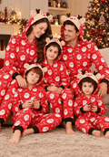 Conjuntos de Pijama Navideño Familiar a Juego con Capucha — Snowy Reindeer Magic