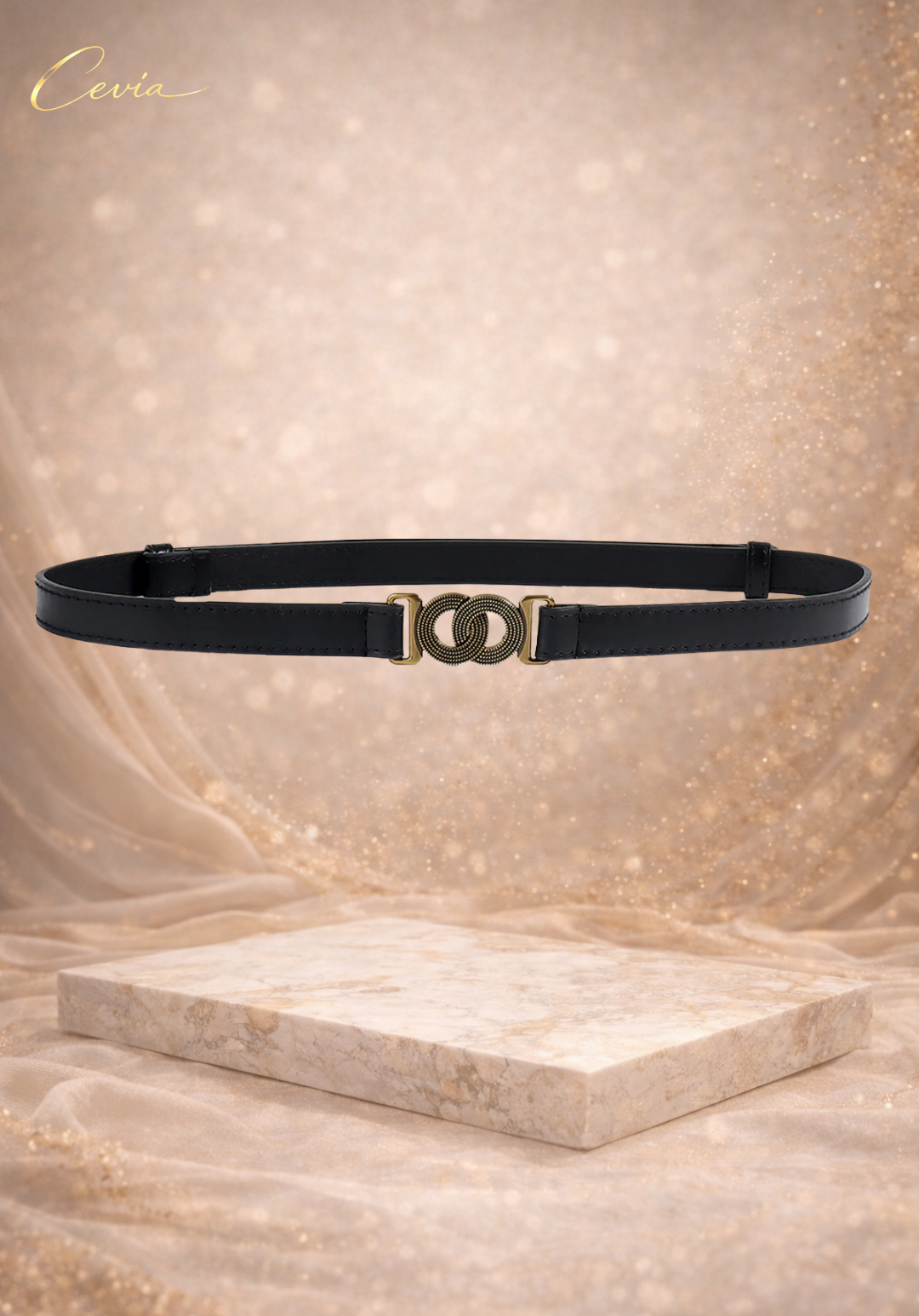 The Marivane Interlock Gold Accent Belt