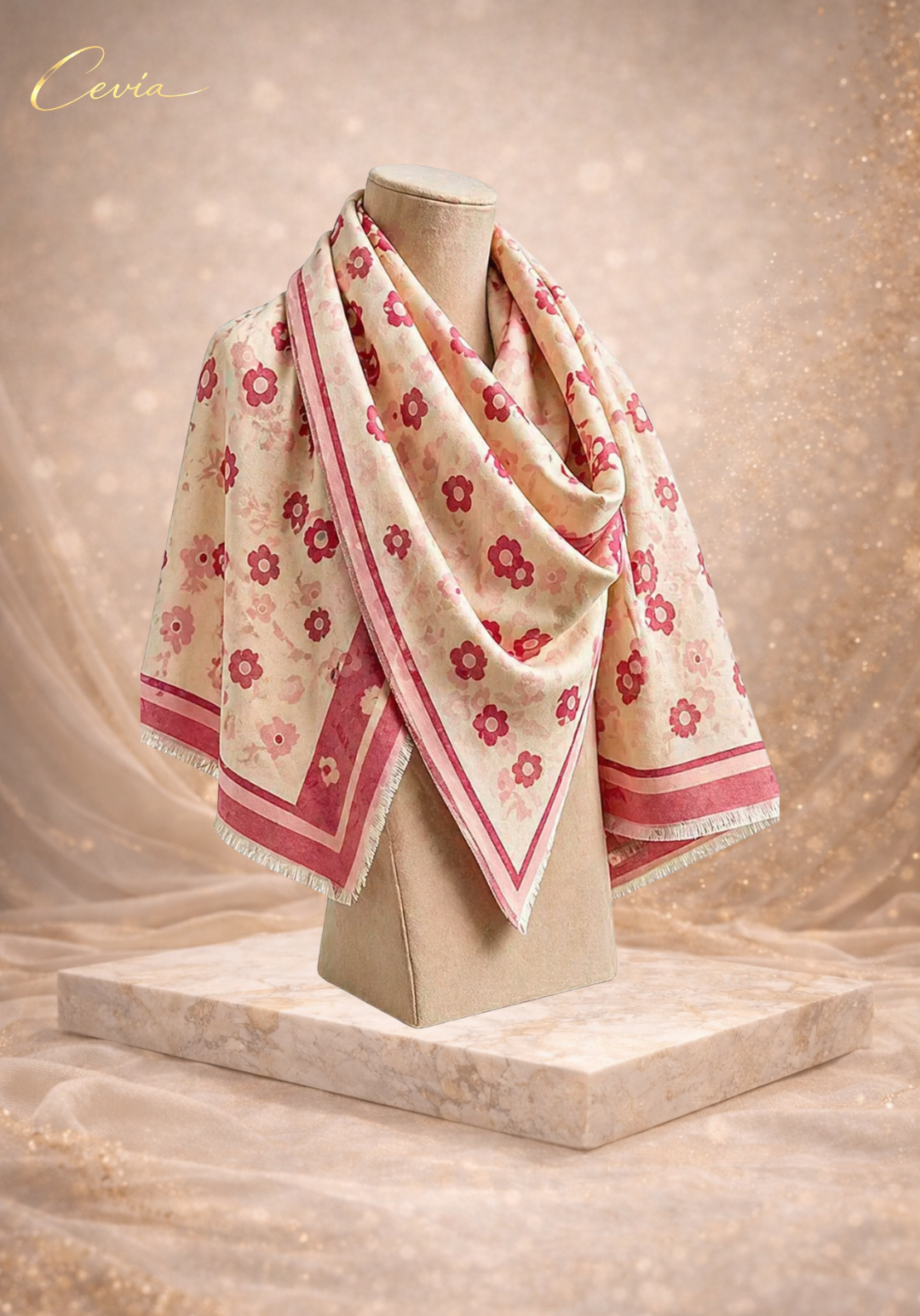 The Marivonne Reversible Floral-Soft Winter Scarf