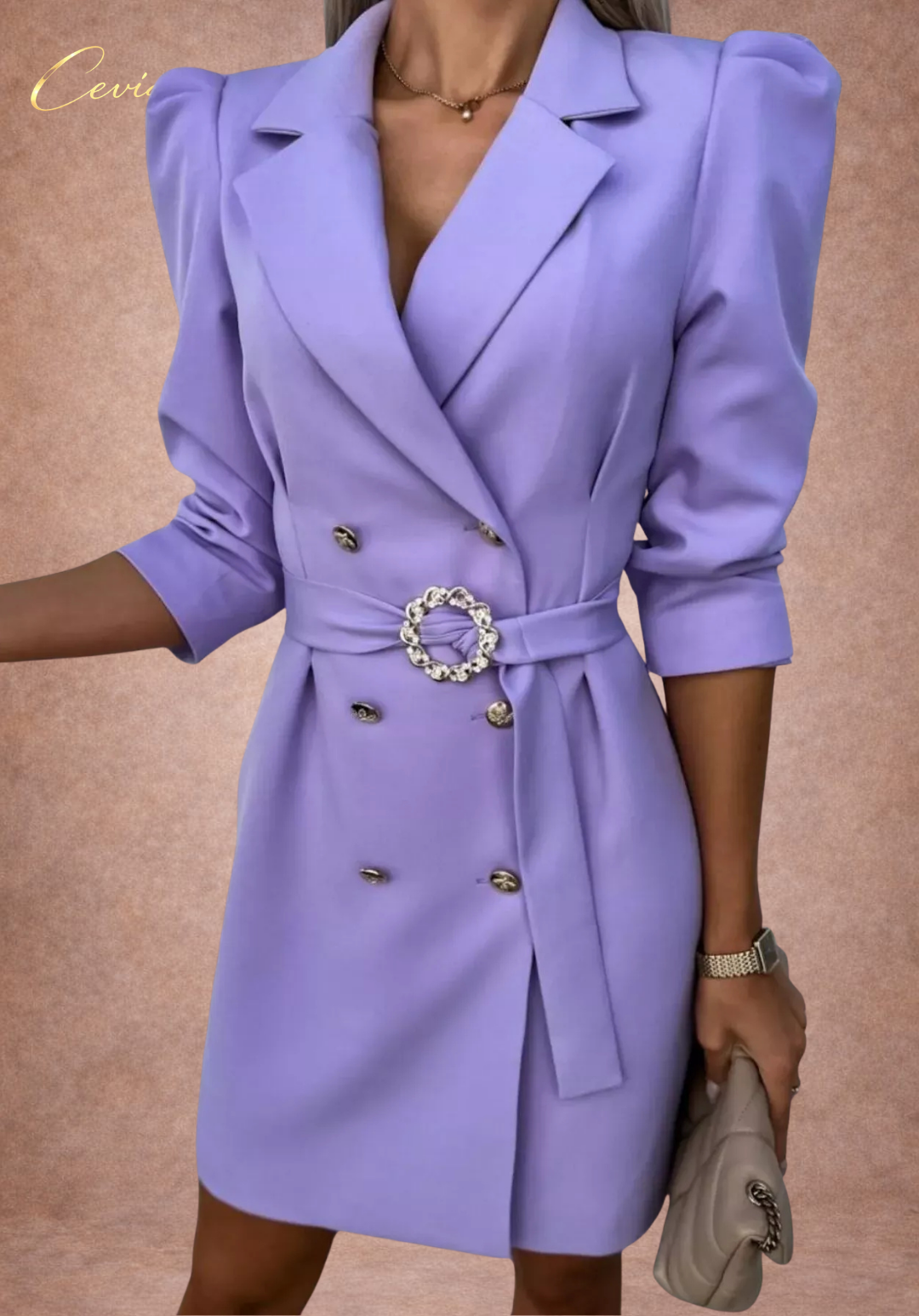 Blazer-Style Belted Mini Dress