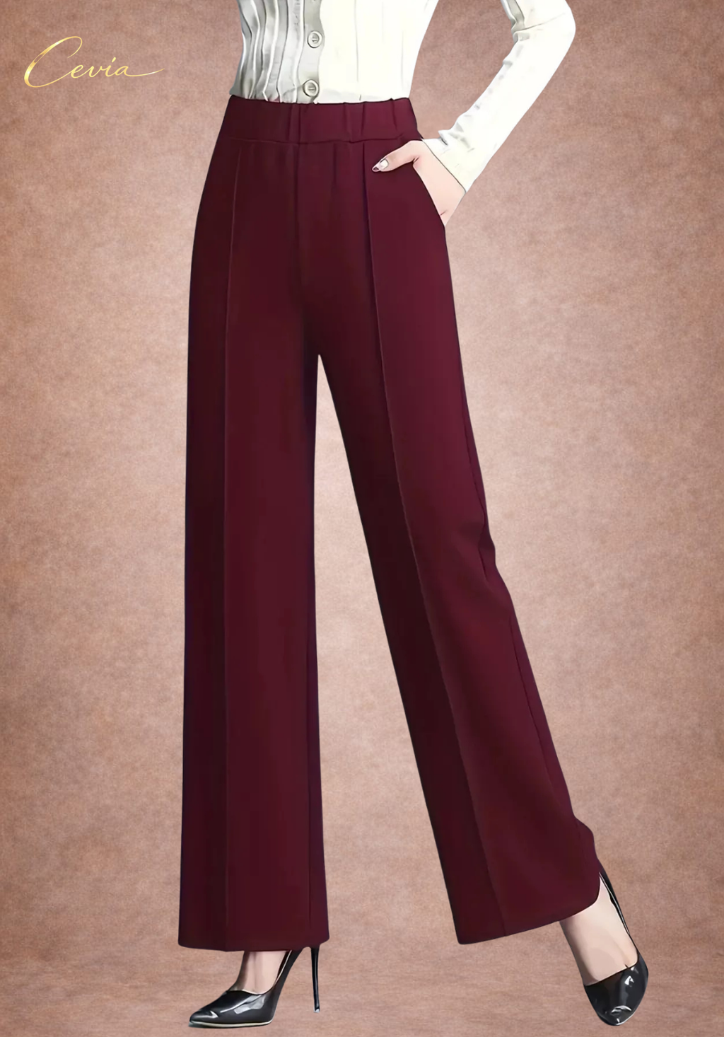 The Corvella Sleek-Line Wide-Leg Tailored Trousers