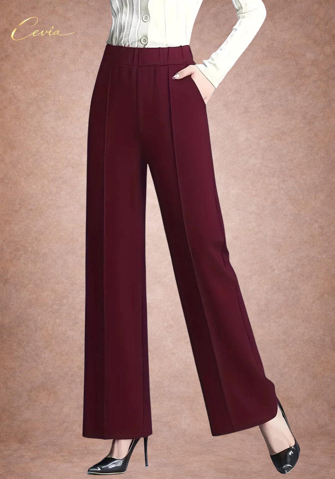 The Corvella Sleek-Line Wide-Leg Tailored Trousers