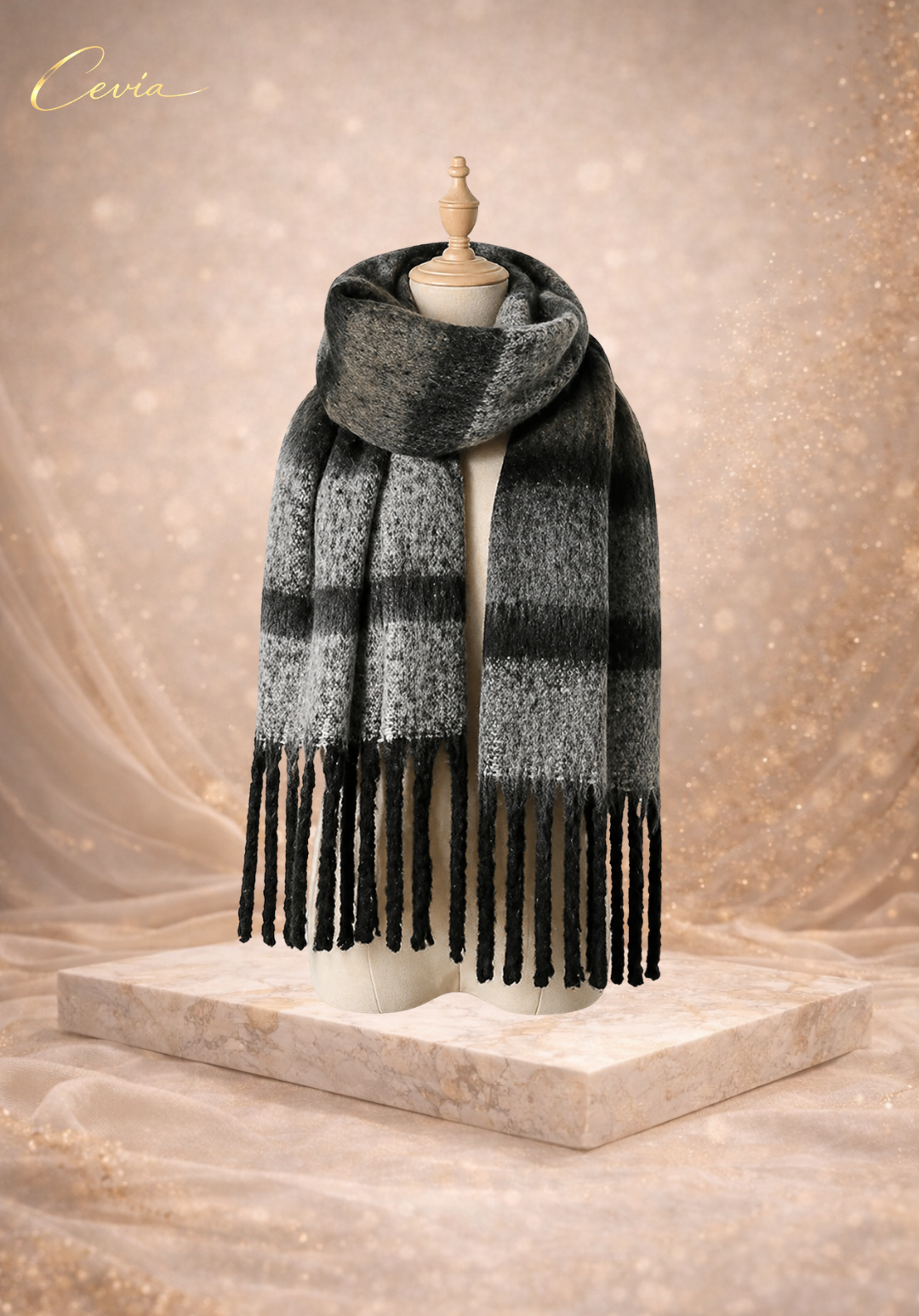 The Alvaré Soft-Blend Gradient Fringe Scarf