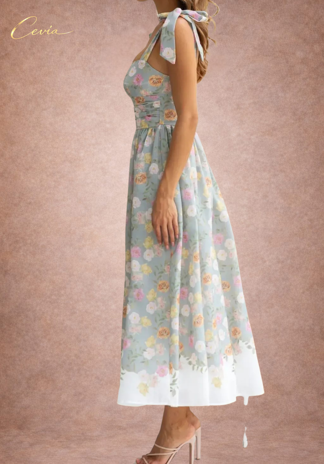 The Garden Grace Tie Midi Dress