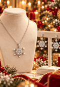 The Winter Brilliance Snowflake Necklace & Earrings Set