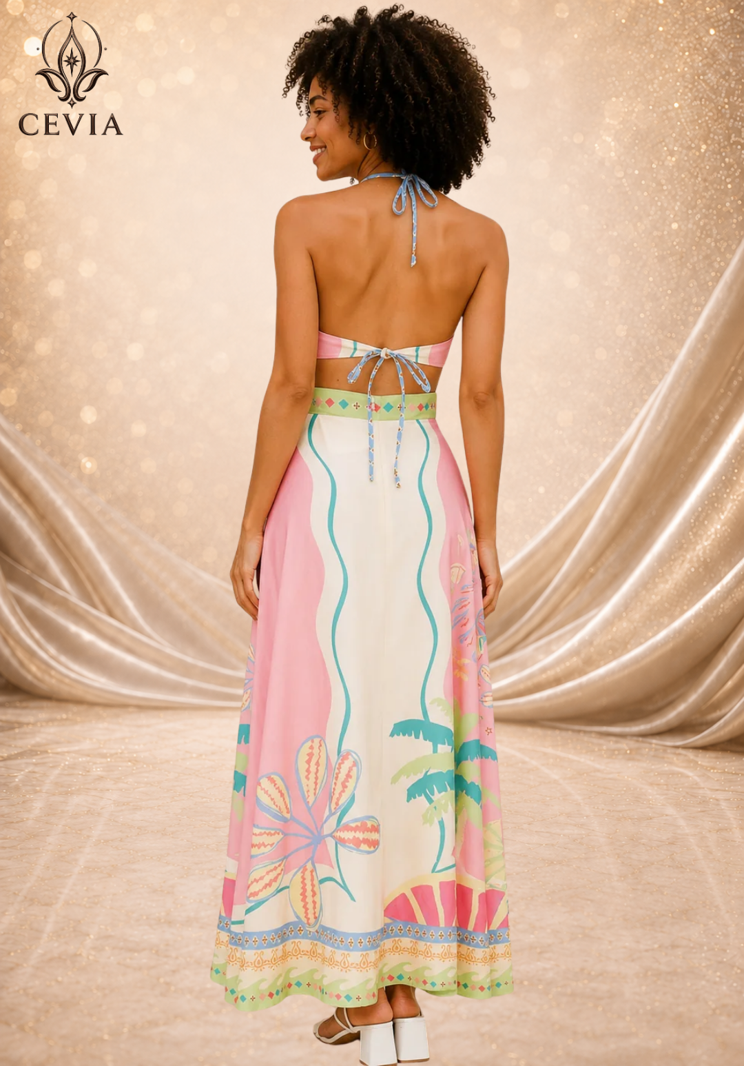 The Backless Halter Cutout Maxi Dress