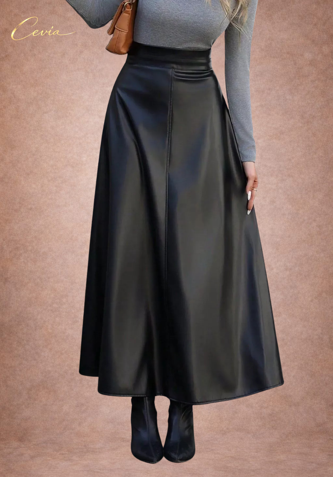 THE SOLENNE LEATHER-EFFECT MAXI SKIRT