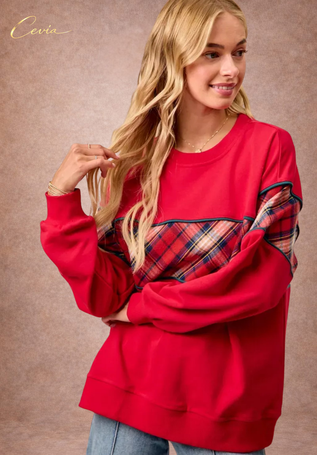The Marivelle Plaid-Fest Holiday Top