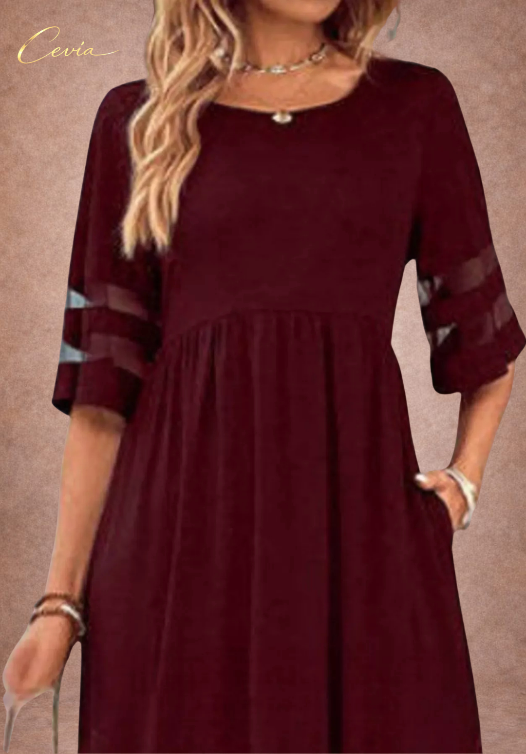 The Marivelle Shadow-Sheer Maxi Dress