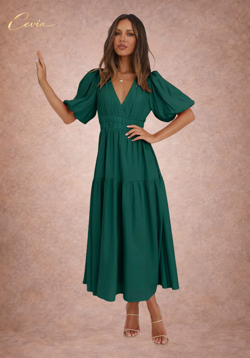 The Graceful Harmony Tiered Midi Dress