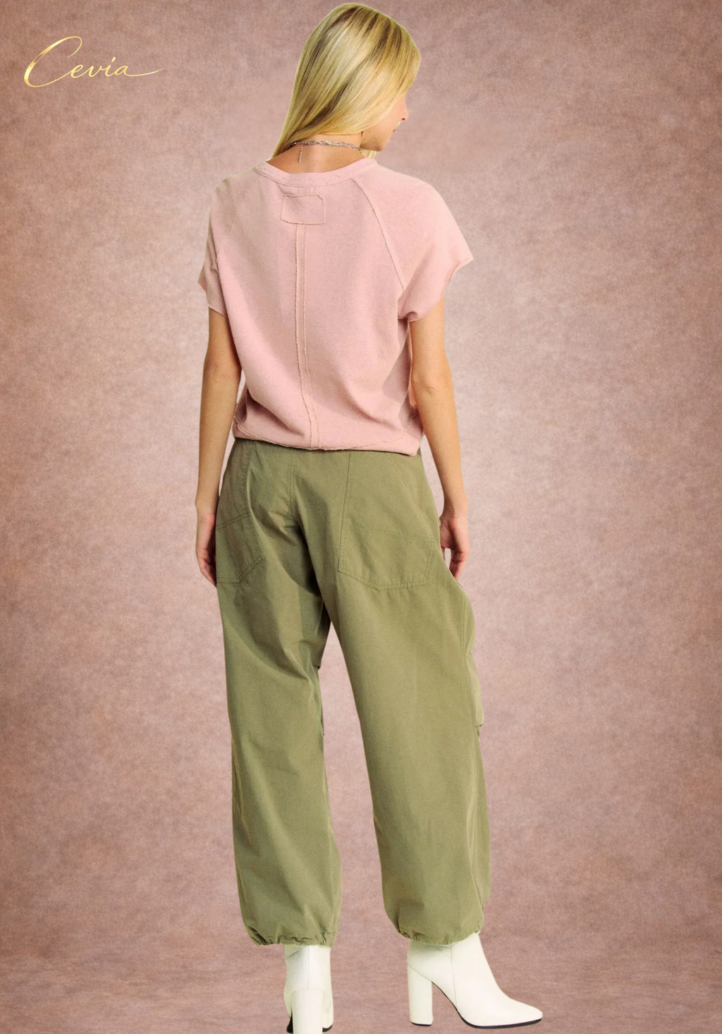 Ribbed Henley Cropped Tee