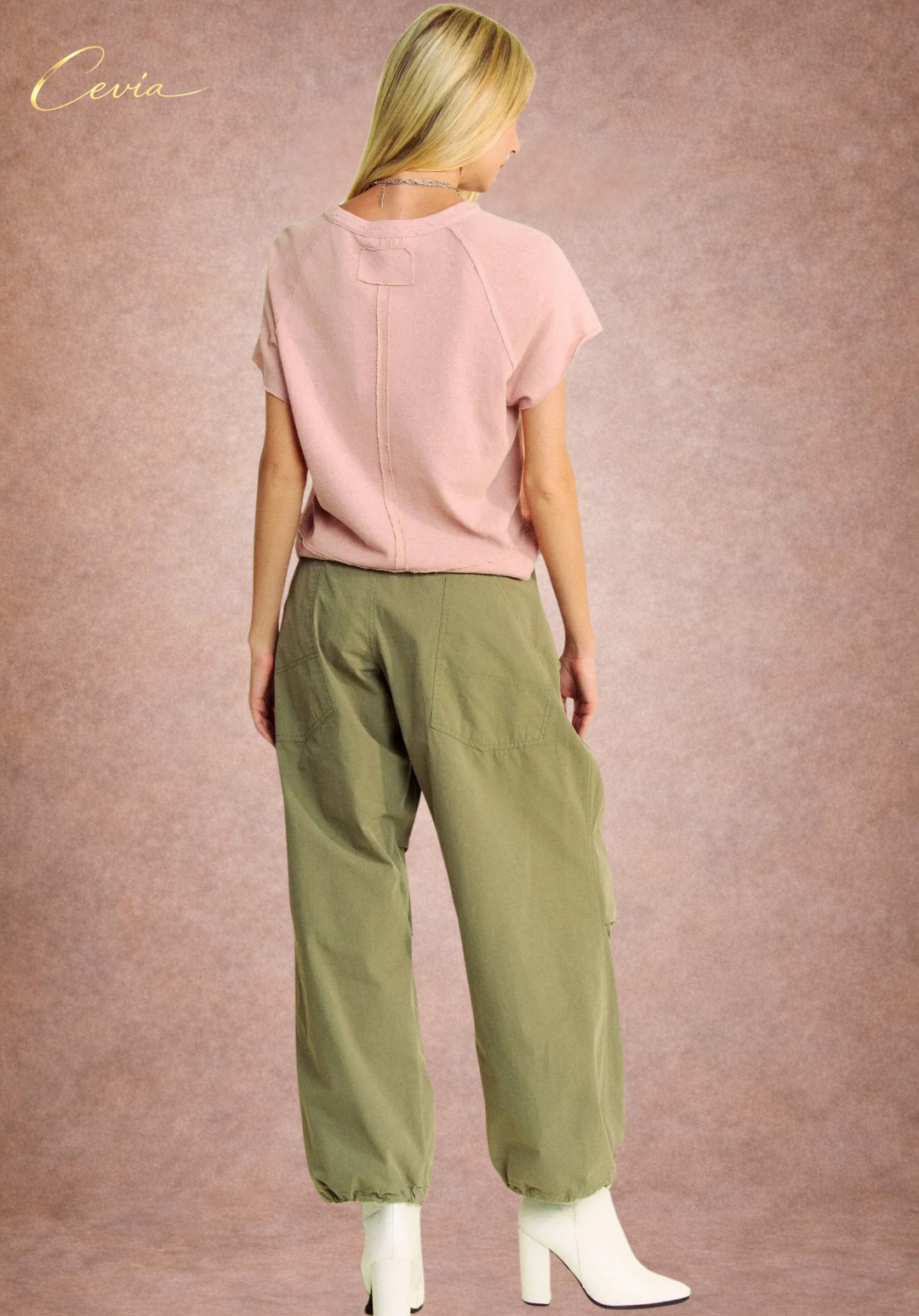 Ribbed Henley Cropped Tee