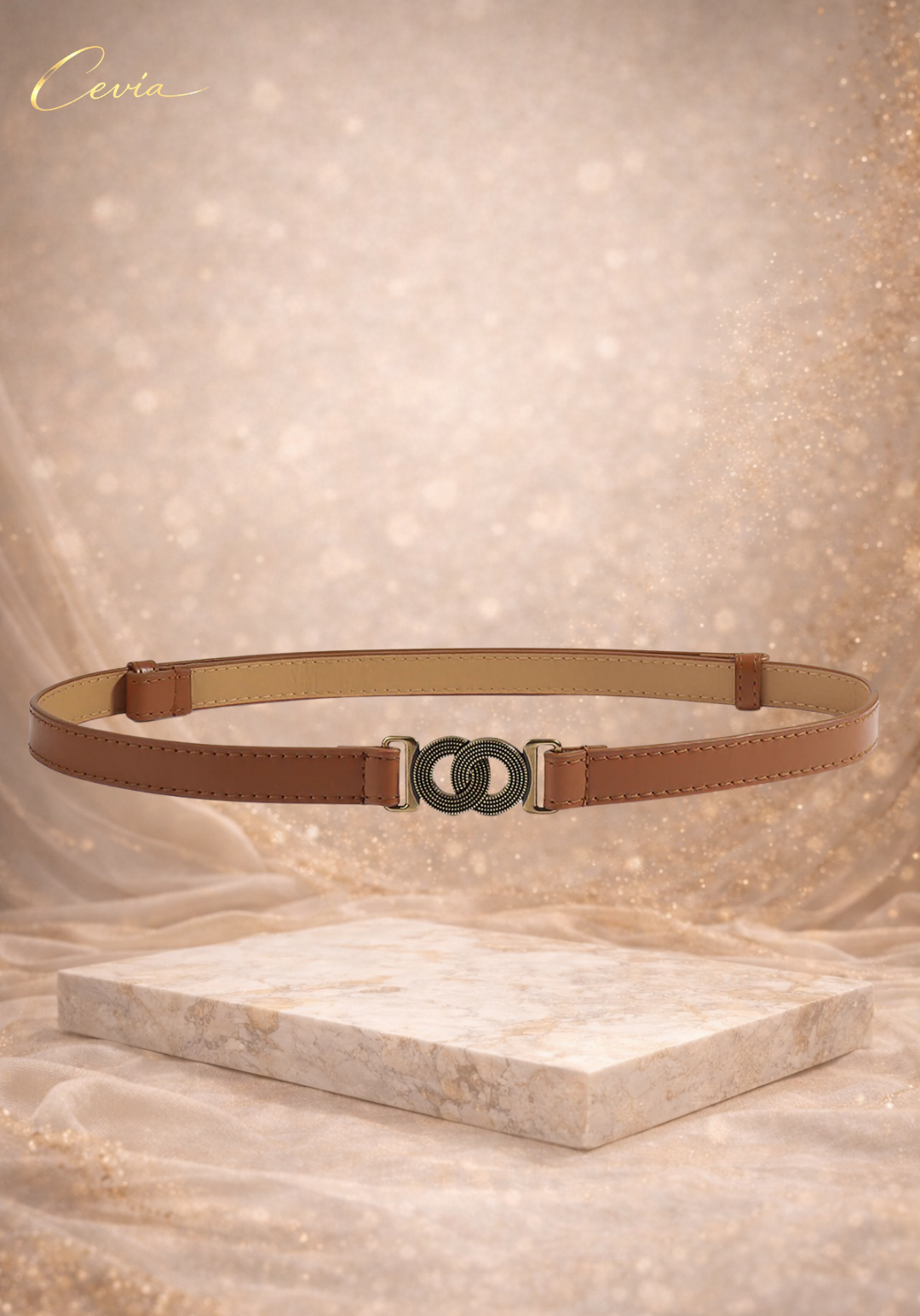 The Marivane Interlock Gold Accent Belt