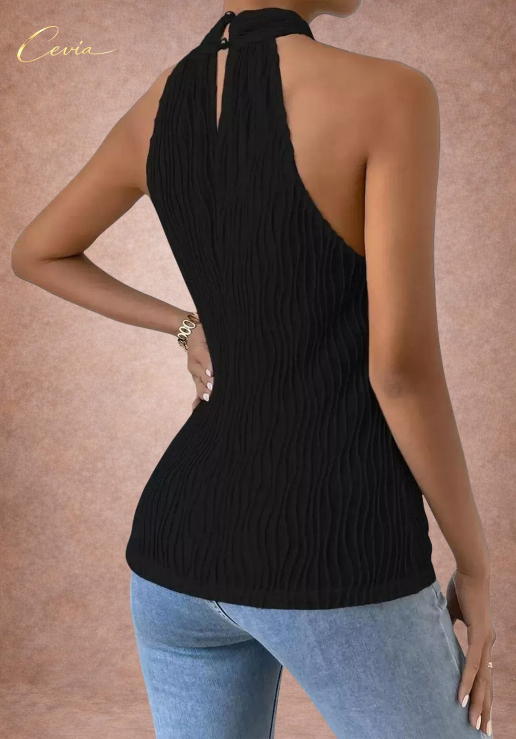 The Aureline Cross-Neck Knit Top