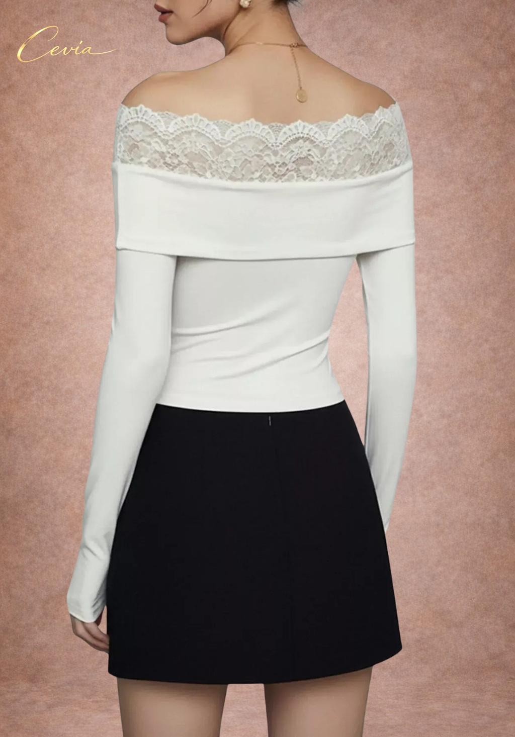 The Avaline Off-Shoulder Lace-Twist Bodysuit