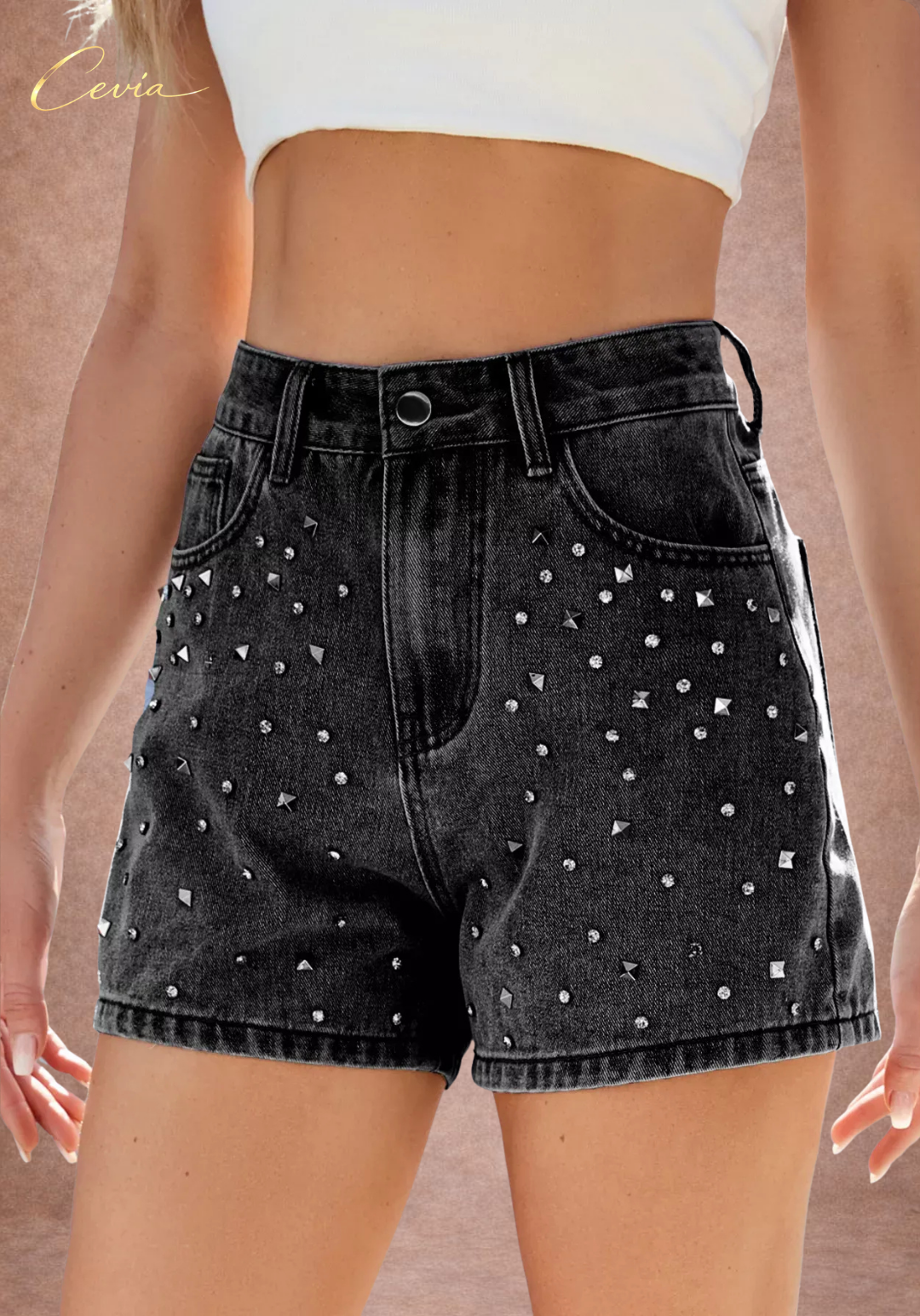 The Étoile Crystal Denim Shorts