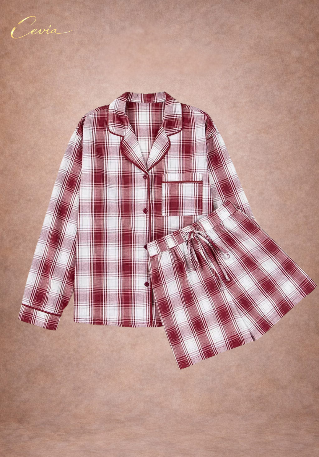 The Rosélune Plaid Cotton Lounge Set