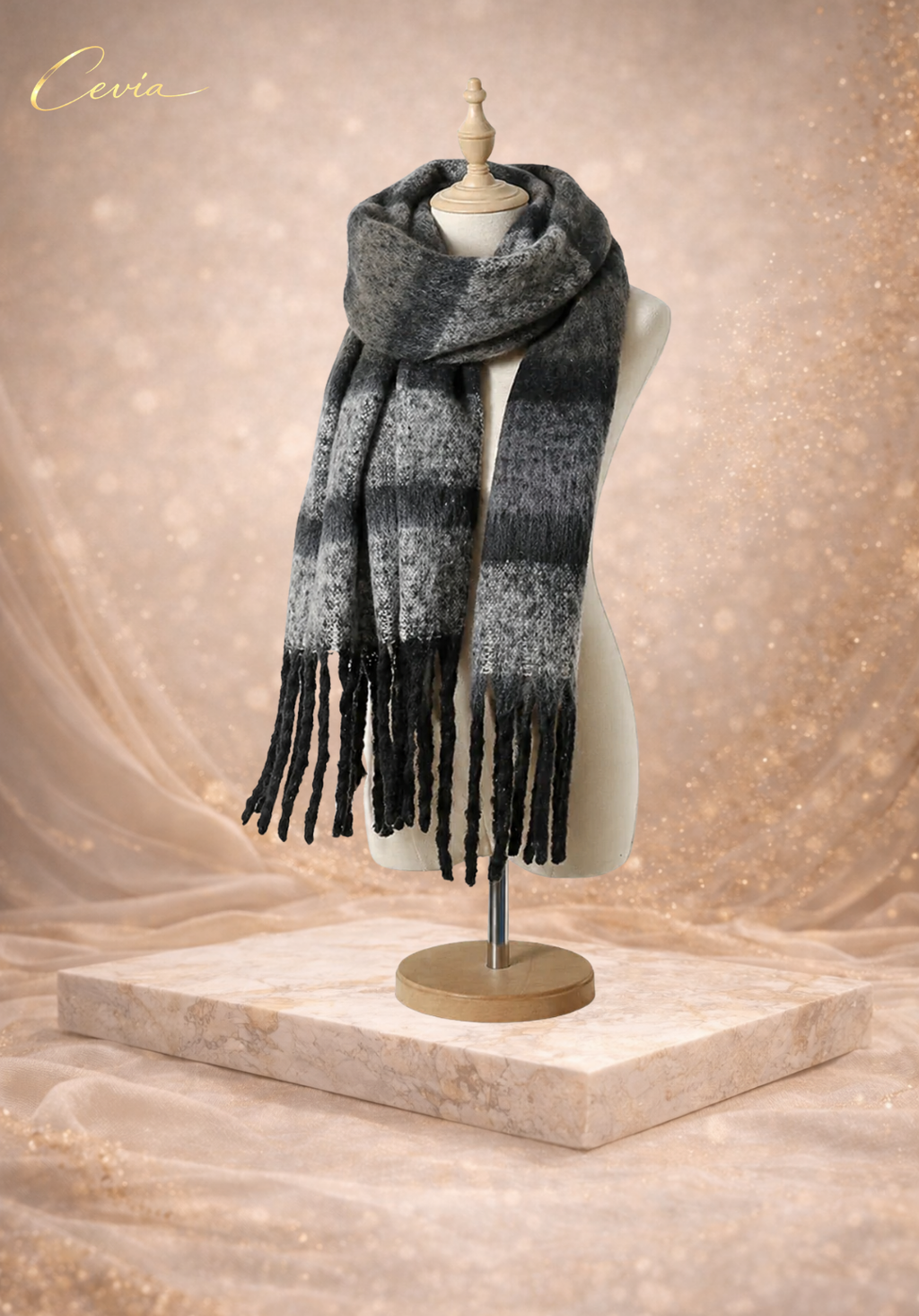 The Alvaré Soft-Blend Gradient Fringe Scarf