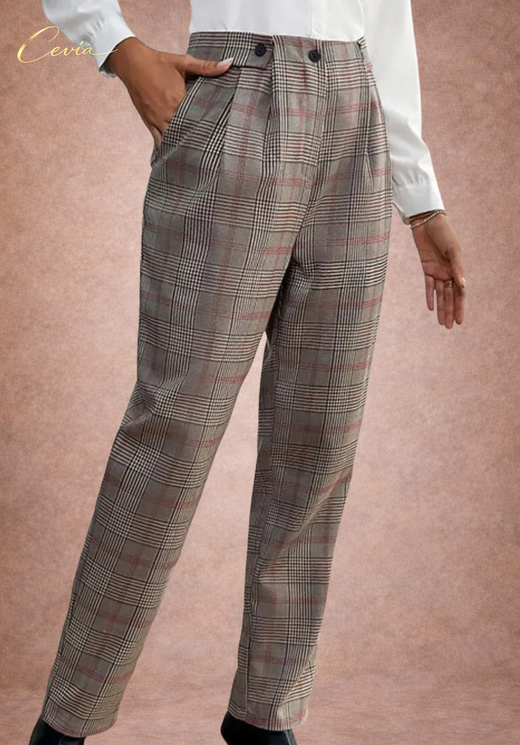 The Marivelle Paris Tailored Checkered Trousers – Heritage Plaid Elegance