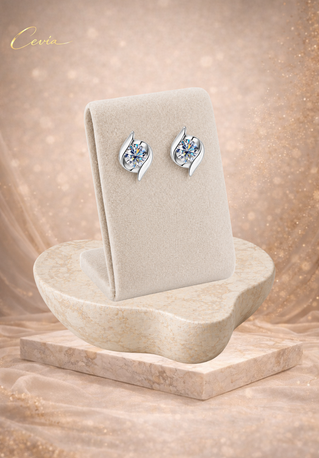 The Lumina Moissanite Stud Earrings