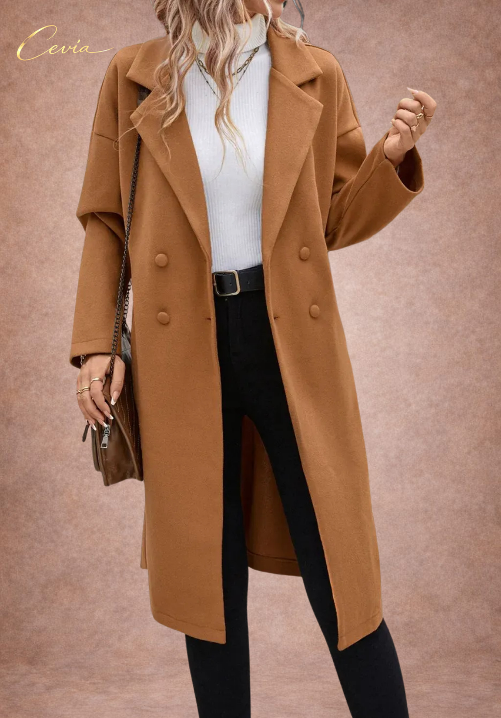 The Ravelle Camel-Belted Autumn Coat