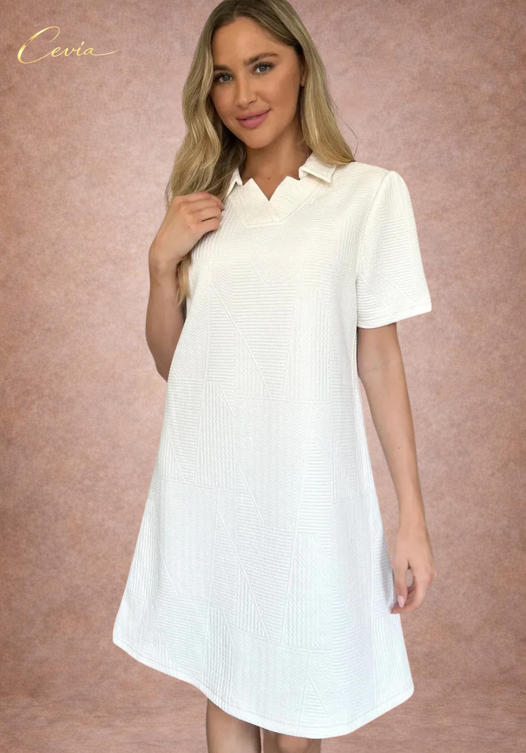 The Ivory Poise Textured Dress