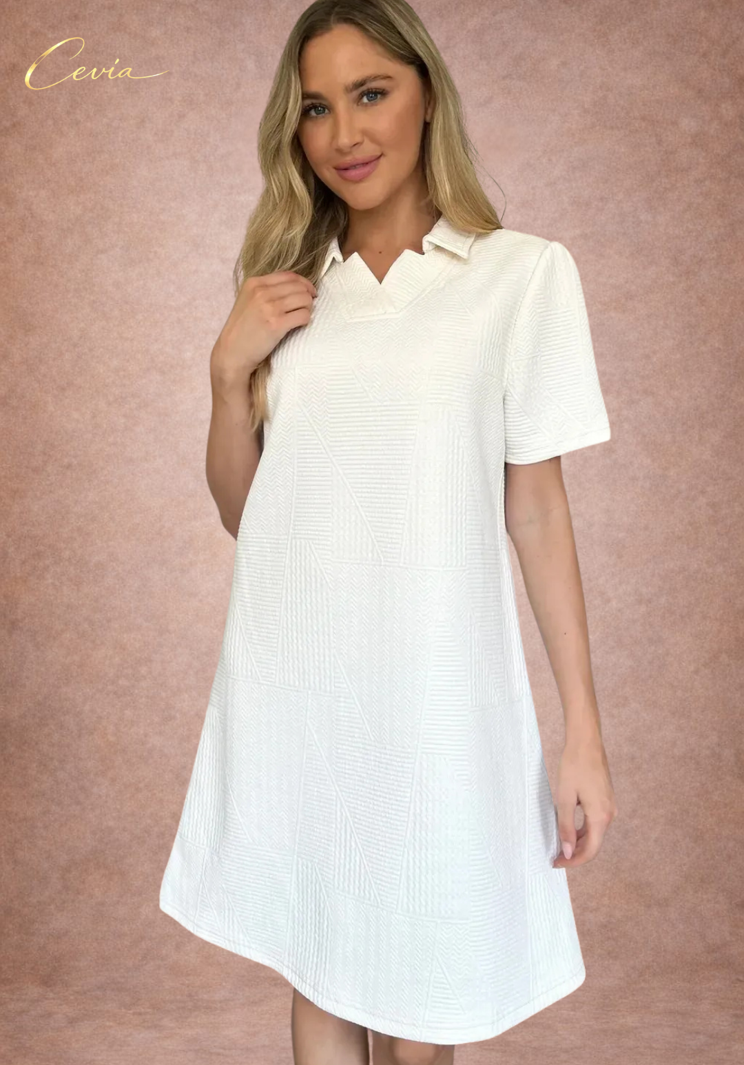 The Ivory Poise Textured Dress