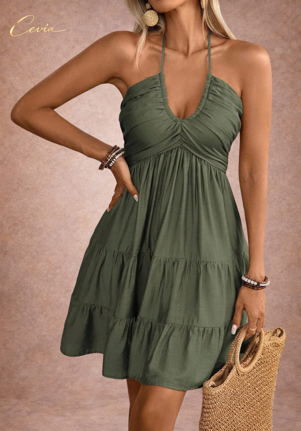The Whisper Tiered Halter Dress