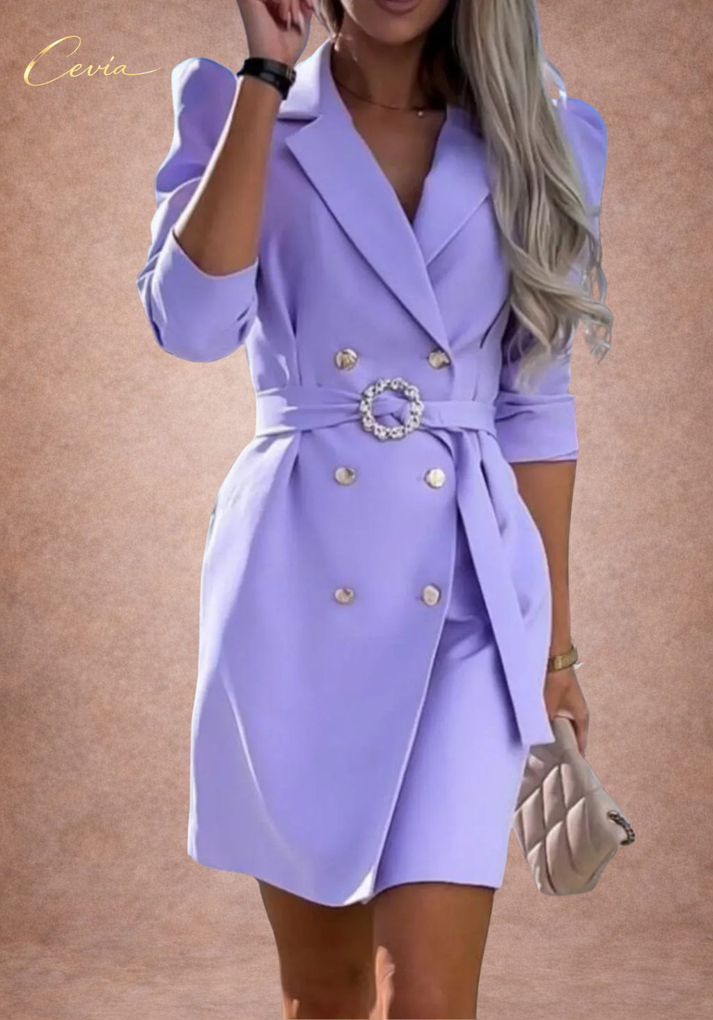 Blazer-Style Belted Mini Dress