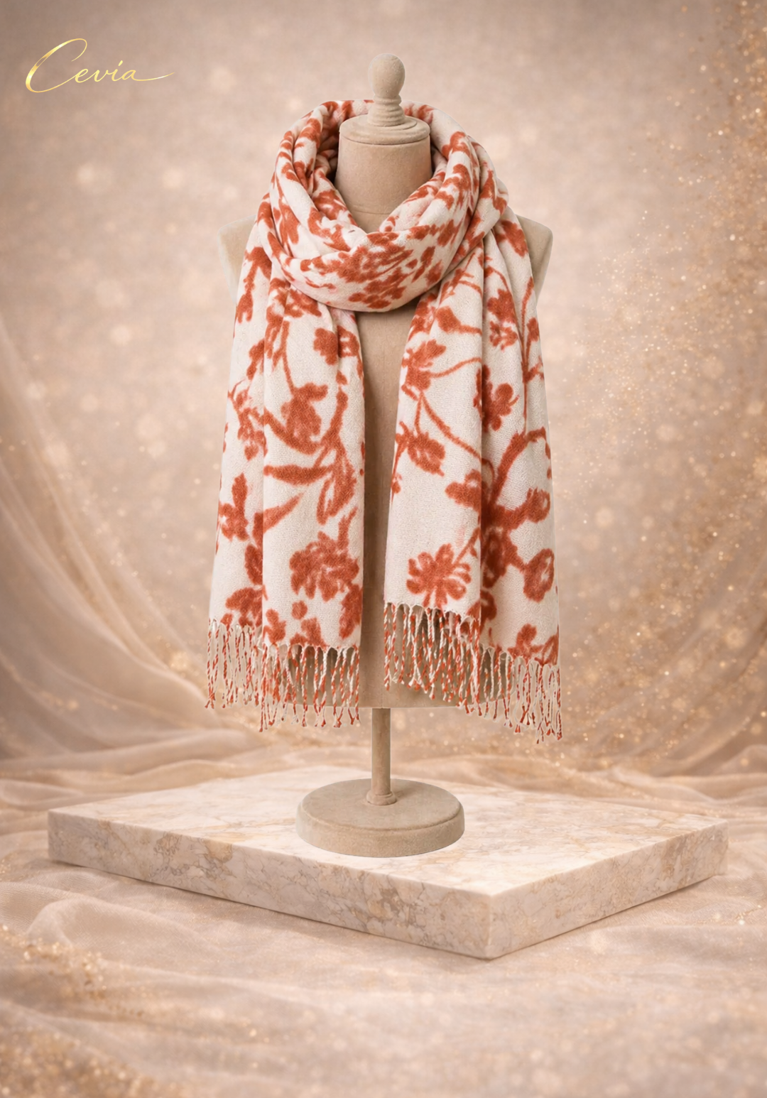 The Marcelline Noir-Florale Winter Scarf